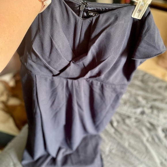 Elegant Navy Blue Women's formal wedding guest dress - Picture 9 of 14